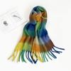 Winter New Couple's Colorful Checkered Scarf for Women's Winter Warmth Thick Mohair Long Scarf Shawl