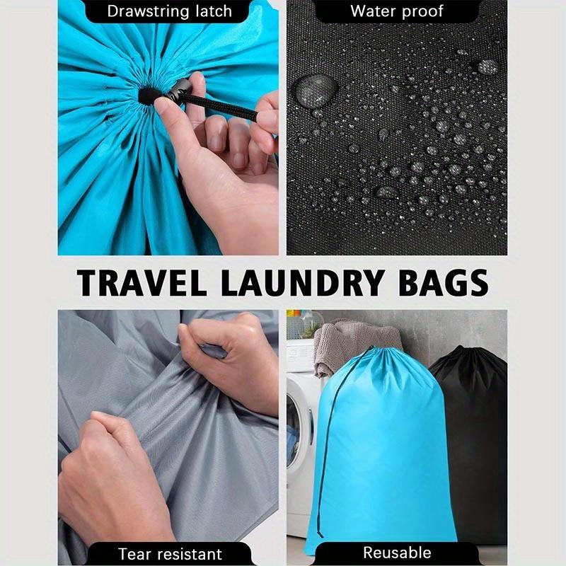 3 шт. Дорожные мешки для стирки Большие мешки для стирки Мешок для стирки на шнурке Водонепроницаемый мешок для стирки 24 x 35,8 дюйма Дорожный мешок для стирки для грязной одежды