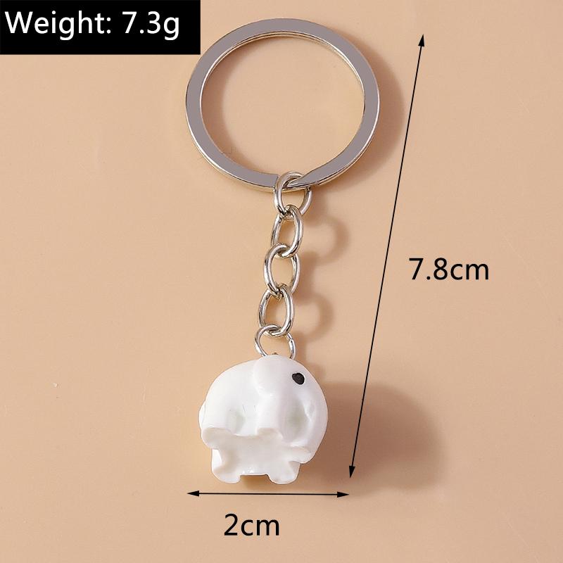 Cute Resin Cartoon 3D Elephant Keychain Animal Keyrings Pendants for Car Key Holder Handbag Decor Jewelry Gifts