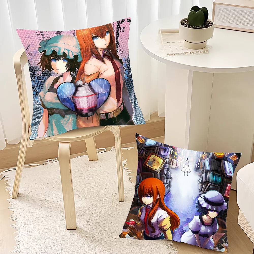 Аниме Steins Gate Наволочка Квадратная Подушка Спальня Диван Отдых Комфортная Подушка Автомобиль Домашний Декор