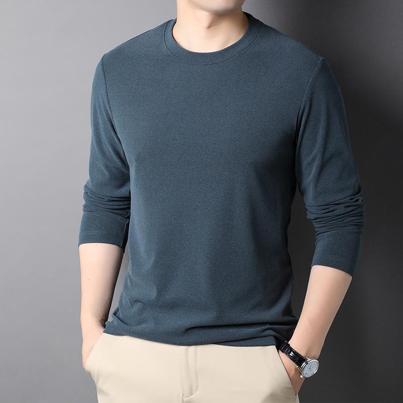 5A Антибактериальная двухсторонняя немецкая бархатная пуловерная рубашка, осенне-зимняя мужская ветрозащитная футболка с длинными рукавами, термотоп с круглым вырезом