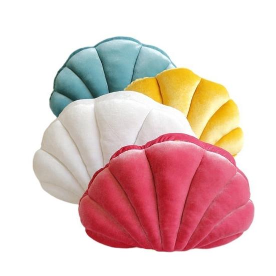 3D Бархатная подушка-ракушка Мягкий вкладыш Ракушка Океан Пляжная тема Декоративная подушка Уютная подушка для дома Дивана Офисного дивана