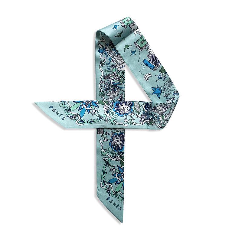 2024 Silk Twilly Scarf: Stylish Ribbon for Bag Handles & Hair