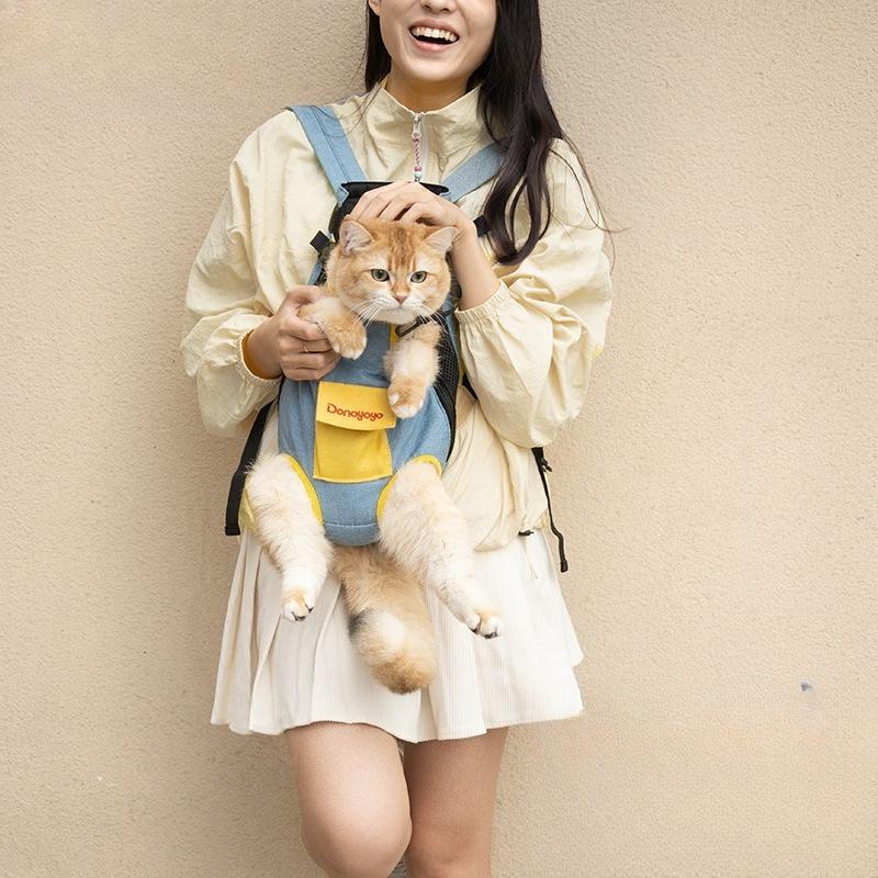 Breathable Pet Front Backpack Leg‑out Portable Travel Chest Bag For Small Cats And Puppies