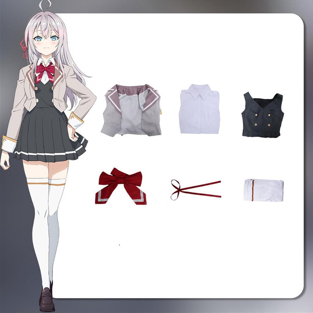 Next Door Who Sometimes Whispers In Russian Cosplay Costume Alisa Mikhailovna Kujo Aria Wig Can Be Added Uniform Costume Transformation Disguise Cos