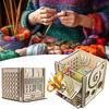 Yousheng Multifunctional Yarn Bowl All In One Wooden Yarn Storage Box Knitting Needle Holder Yarn Dispenser for Crochet Knitting Lovers
