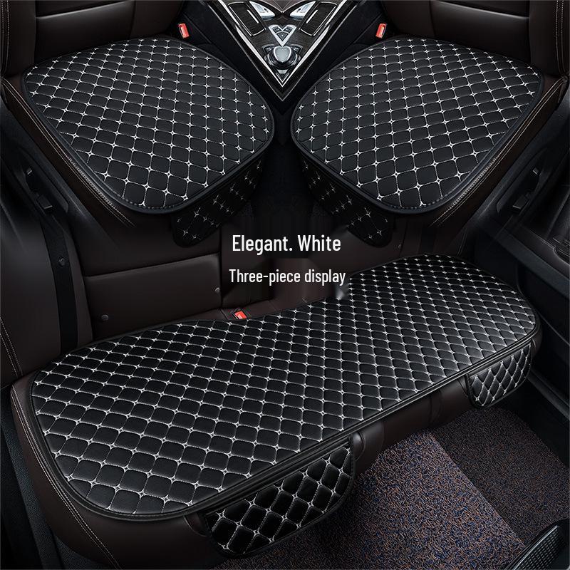 Универсальная подушка на сиденье автомобиля из кожи наппа: Вышивка звездами, Открытая спина, Нескользящий, Набор из трех предметов