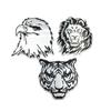 3D Cool Tiger Lion Eagle Animal Pattern Aluminum Alloy Auto Car Logo Sticker