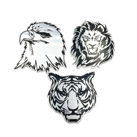 3D Cool Tiger Lion Eagle Animal Pattern Aluminum Alloy Auto Car Logo Sticker