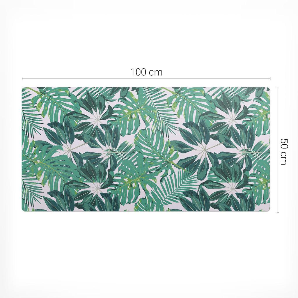 Tropical Leaves Desk Pad for Graphic Designers and Designers 100x50 cm