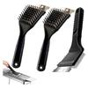 Barbecue Brush - 3 Pieces - Stainless Steel - Rustproof - 3 In 1 - Cleaning Tool with Scraper