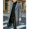 Men Coat Retro Functional Button-breasted Long Sleeve Winter Jacket with Large Pockets for Outdoor Office