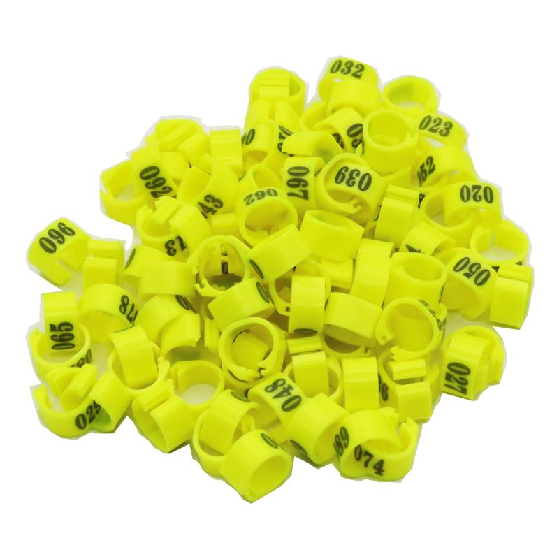 100 Pcs Inner Diameter 12MM 14MM Pigeon Bird Plastic Clip Rings Pigeon Colored Foot Ring No.1-100 Poultry Leg Bands