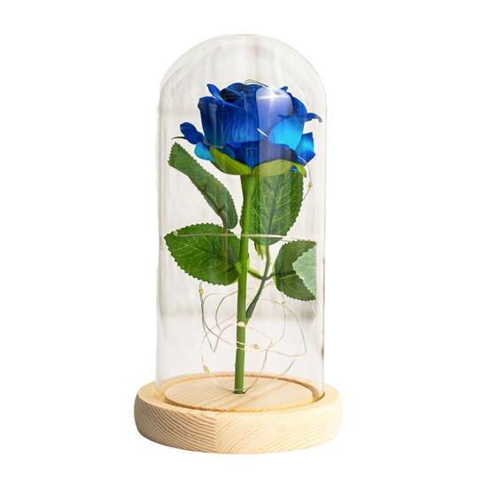 Artificial Rose Flowers Eternal Rose with LED Light Realistic Looking Battery Powered Simulation Rose Flower Holiday Gifts