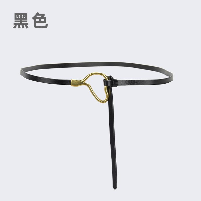 Женский кожаный ремень с узлом и украшением из классической рубашки, простой тонкий пояс из натуральной воловьей кожи, модный