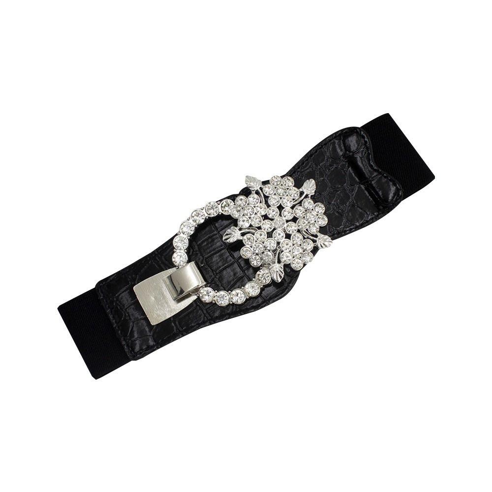 Эластичный пояс-корсет с эластичной вставкой для талии, женский пояс для платья, кушак, поясная лента с хрустальной пряжкой, широкие резинки для юбки