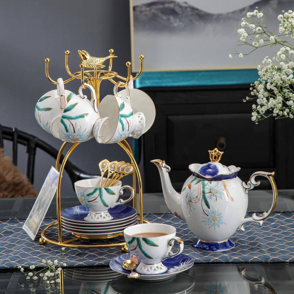 Кофейная чашка блюдце набор для послеобеденного чая изысканный костяной фарфор набор для воды чашка для цветочного чая бытовой набор с подносом