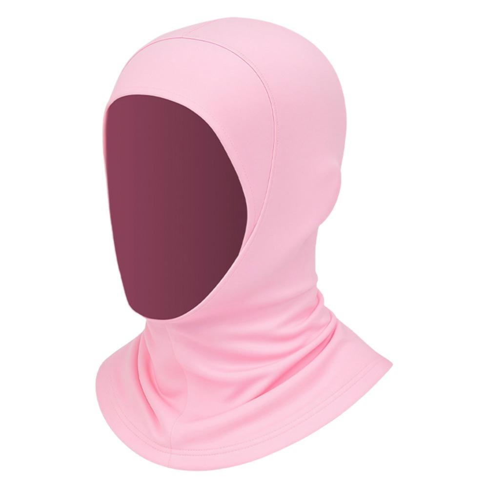 Elegant Ice Silk Women Hijab Scarf Neck Protection Sun Protection Instant Hijab Solid Color Spandex Prayer Hijab Lady