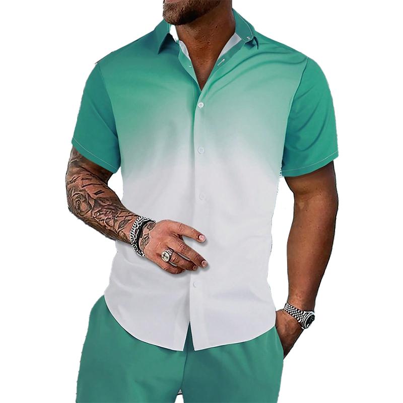 Мужская рубашка с 3D принтом тай-дай, рубашка на пуговицах, повседневная рубашка, летняя рубашка с короткими рукавами, повседневная одежда для отпуска