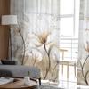 Flowers Retro Plants White Flowers Bedroom Transparent Sheer Curtains Holiday Decoration Window Voile Tulle Curtain