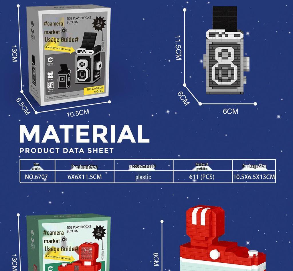 Chaolechuang 3D Зеркальная цифровая камера Конструктор Модель Подарок