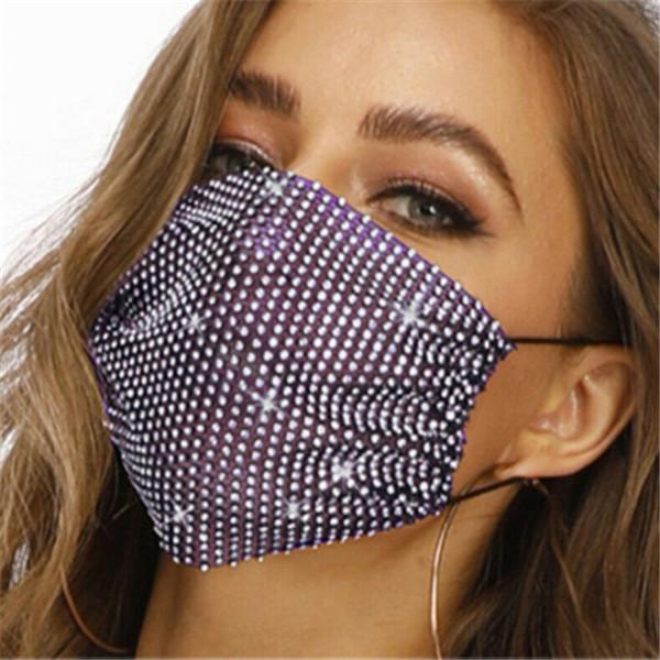 Многоразовая маска для лица со стразами и блестками, блестящие чехлы для лица