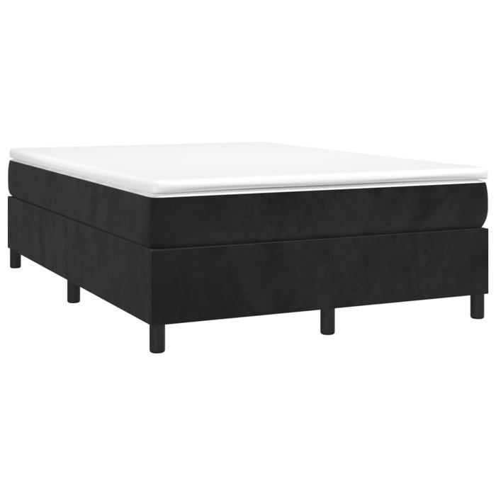 Cadre de lit avec matelas - Maison Exclusive - Noir - 140x190 cm - Velours doux