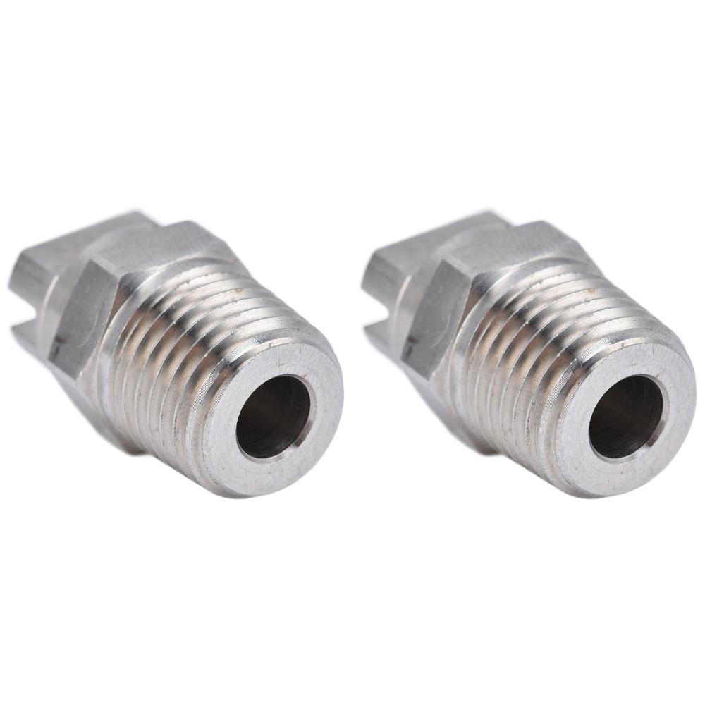 2pcs Stainless Steel Stainless Steel Sprayer 65 Degree Wide Coverage Sprayer Fan Nozzle Rain Test