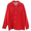 60s Vintage Wool Blend Long Sleeve Open Collar Shirt S Red Men's Used