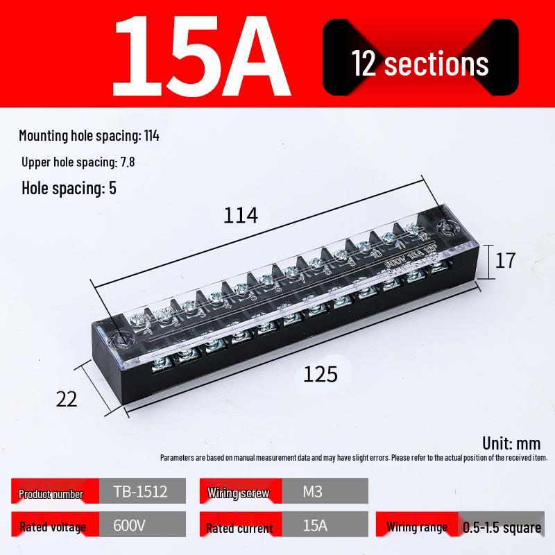 TB High Current Wire Connectors: 15-45A Terminal Blocks with 3-12 Positions