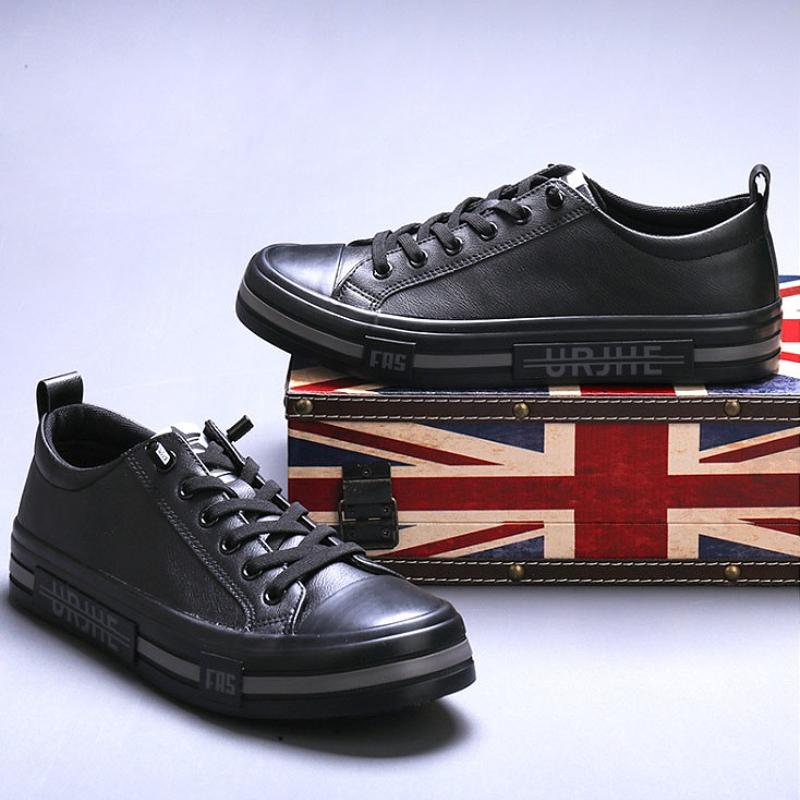 Men Board Shoes Platform Lace Up Leather Upper Breathable Casual Shoes Fashion Young Men Women Leisure Sneakers Zapatos Casuales