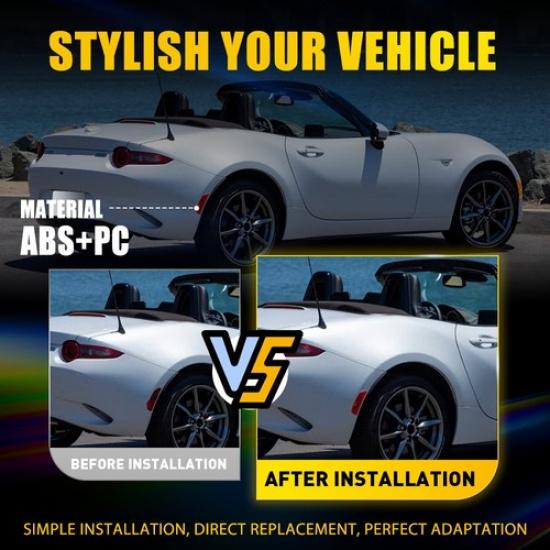 2 шт. Красные линзы Корпуса задних боковых габаритных огней Для 2016- Mazda Miata MX-5 EOA