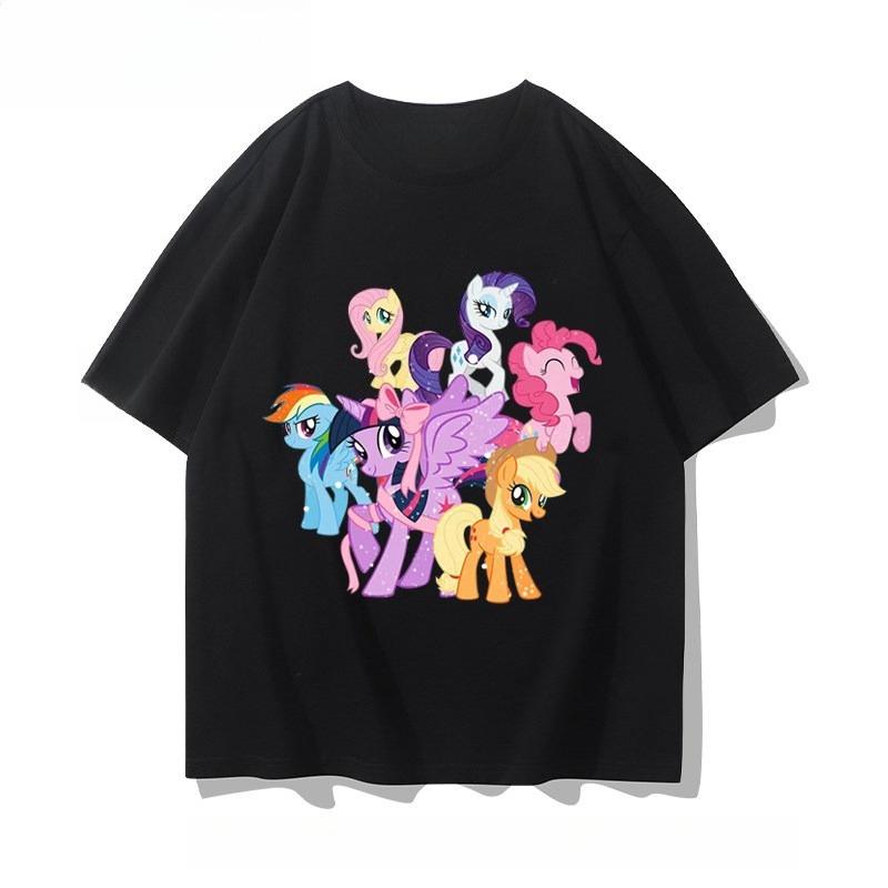 Лето 2026 года новая анимационная серия My Little Pony Briq Yunbao сопутствующие товары футболка с коротким рукавом для унисекс и женщин