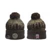 Knitted Hockey Beanie Hat Men Women Winter Warm Adjustable Cap With Embroidered Letters