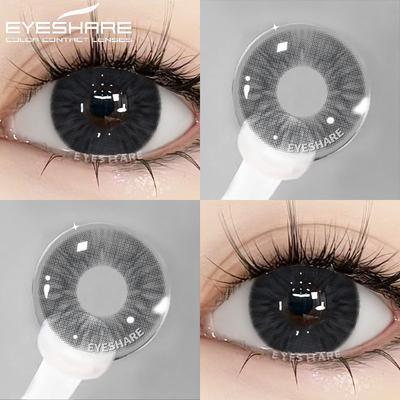 1 пара контактных линз серого цвета для глаз, цветные линзы, голубые линзы, натуральные цветные коричневые контактные линзы, годовое использование