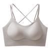 Spring seamless ice silk suspender underwear thin shoulder strap cross beautiful back breathable no steel rim comfortable vest