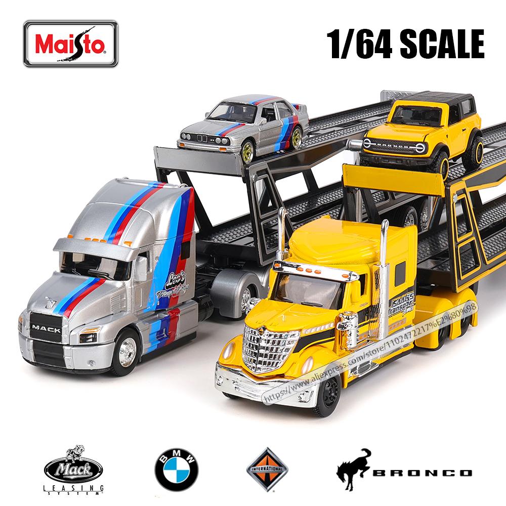Майсто 1:64 MACK Anthem/International Транспортное Литье Производство Модель Прицепа Модель Симуляции Коллекция Автомобилей из Сплава