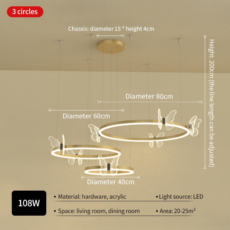Modern Simple Luxury Butterfly LED Ceiling Lamp Super Bright Household Light for Living Room Fashion Luxurious Atmosphere