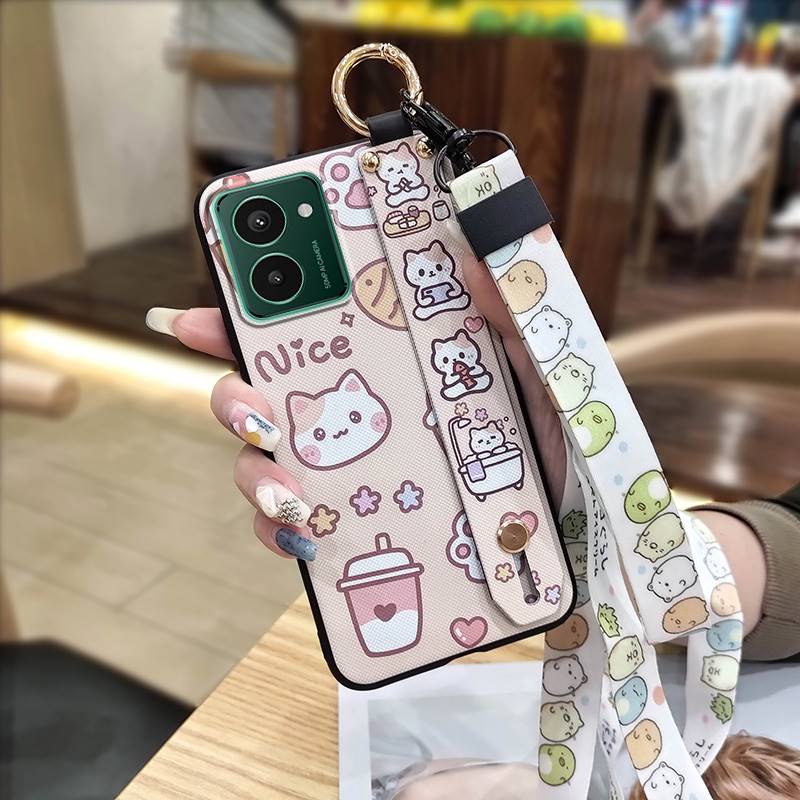 Cartoon Wristband Phone Case For Nokia HMD Pulse/Pulse+/Pulse Pro Shockproof Anti-knock Wrist Strap Fashion Design Ring