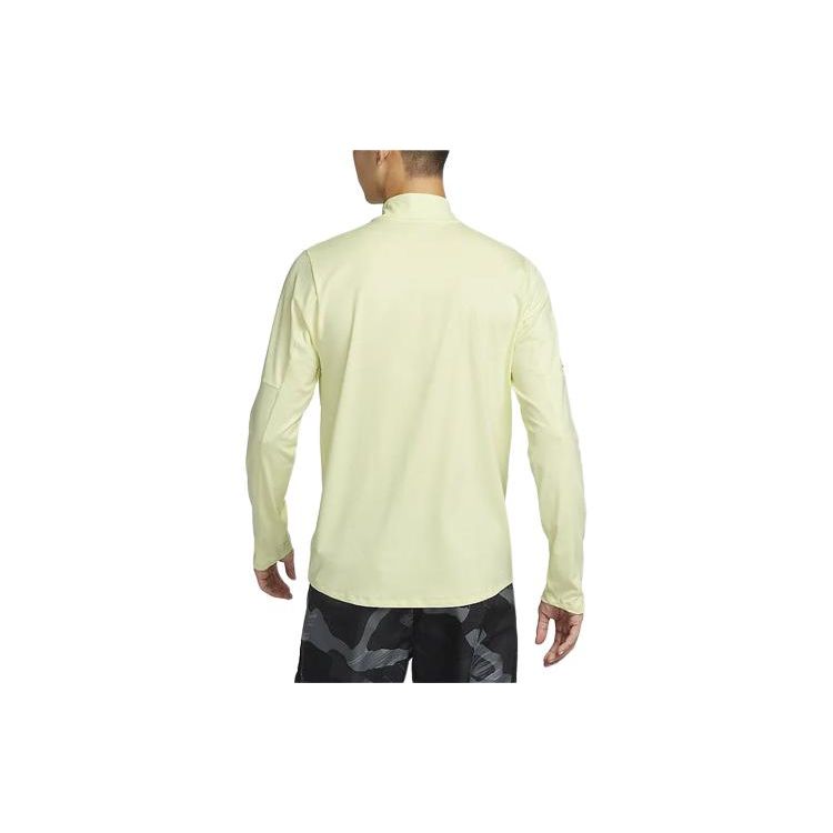 Nike Мужской спортивный солнцезащитный топ Dri-Fit Element Solid с воротником-стойкой и полумолнией, ярко-зеленый DD4757-331