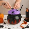 Атмосферный Декор для Бара, Светящийся Котел Ведьмы, Набор для DIY, Светящаяся Черная Пластиковая Чаша с Пауками на Хэллоуин, Жуткий Центральный Элемент Стола Hocus Pocus