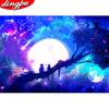 DINGPU Full Drill Round Diamond Painting 5D Landscape Diamond Art Embroidery Mountain Mosaic Home Decoration
