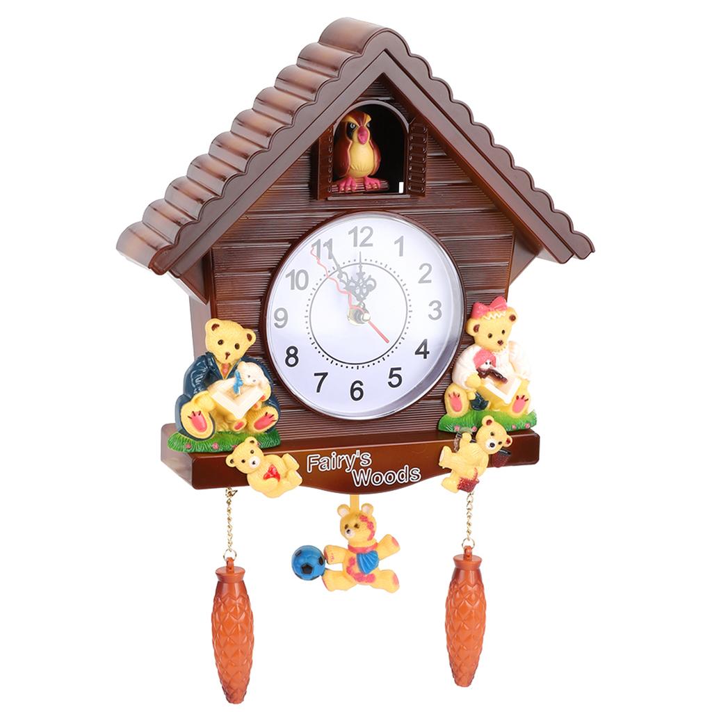 Cuckoo Clock Tree House Wall Clock Art Vintage Decoration for Home