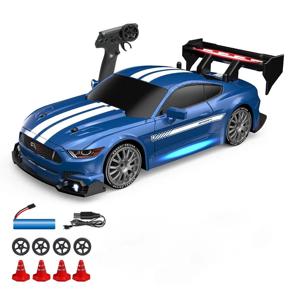 Non-Toxic Rc Drifting Car 1/24 4Wd 30Km/H High Speed Led Lights Gyro 2.4Ghz Remote Control With Pvc Shell Electric Toys For Children Kids Gift