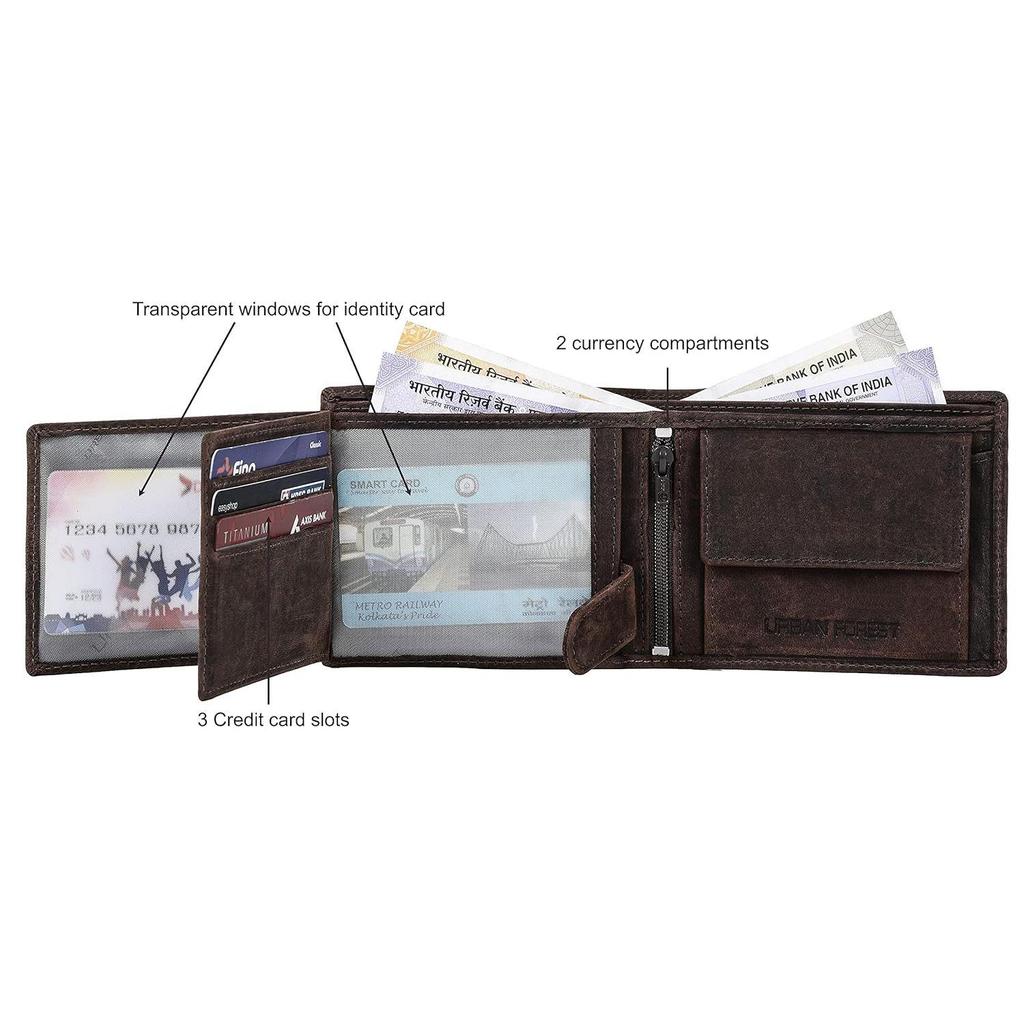 Luke Vintage Brown Leather Wallet & Brown Casual Leather Belt Combo Gift Set for Men
