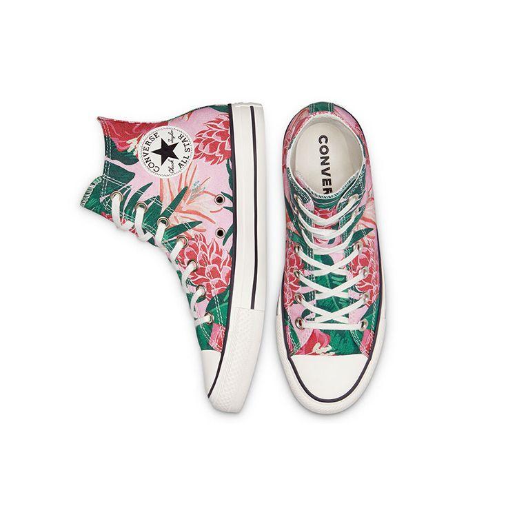 Converse Chuck Taylor All Star High Jungle Scene — кроссовки унисекс с розовым цветочным принтом Egret Black 171077C