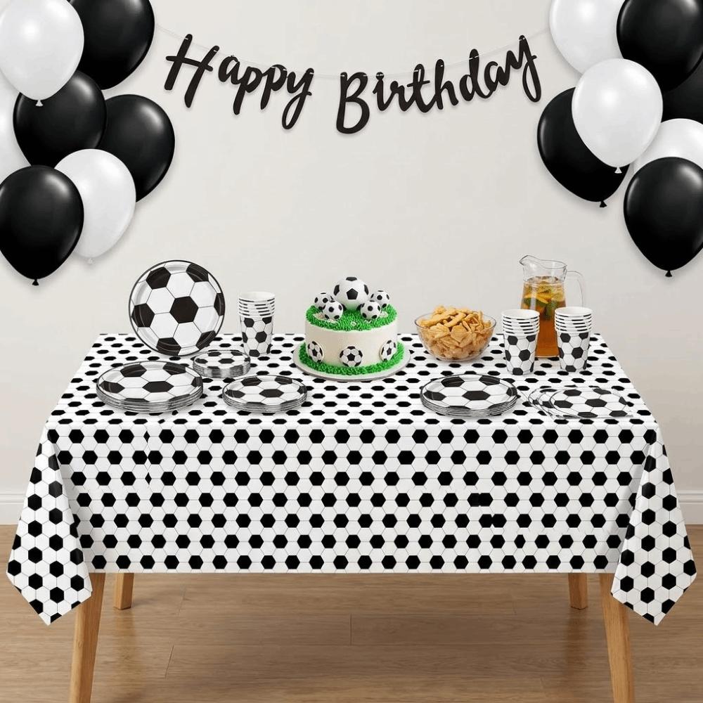 Disposable Football Theme Tablecloth Plastic Soccer Banner Soccer Table Cover Table Decor