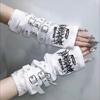 Embroidered Design Half Finger Arm Warmers Polyester Sun Protection Gloves  Dance