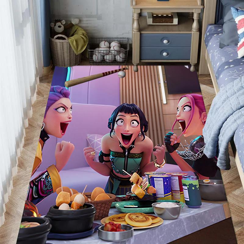 K-Pop Demon Hunters: Netflix Animation carpet floor mats Doormat Bathroom mat Office chair cushion Fashion