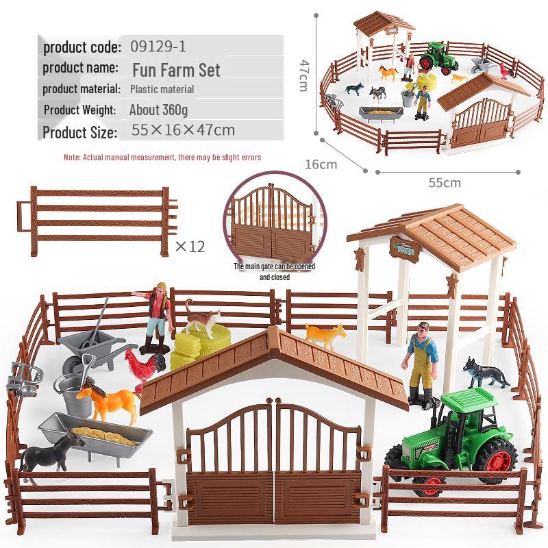 Wild Animal Model Toy Set: Swan, Lion Head, Goose